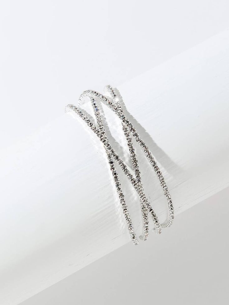 Ramadan layered rhinestone decorated open bracelet