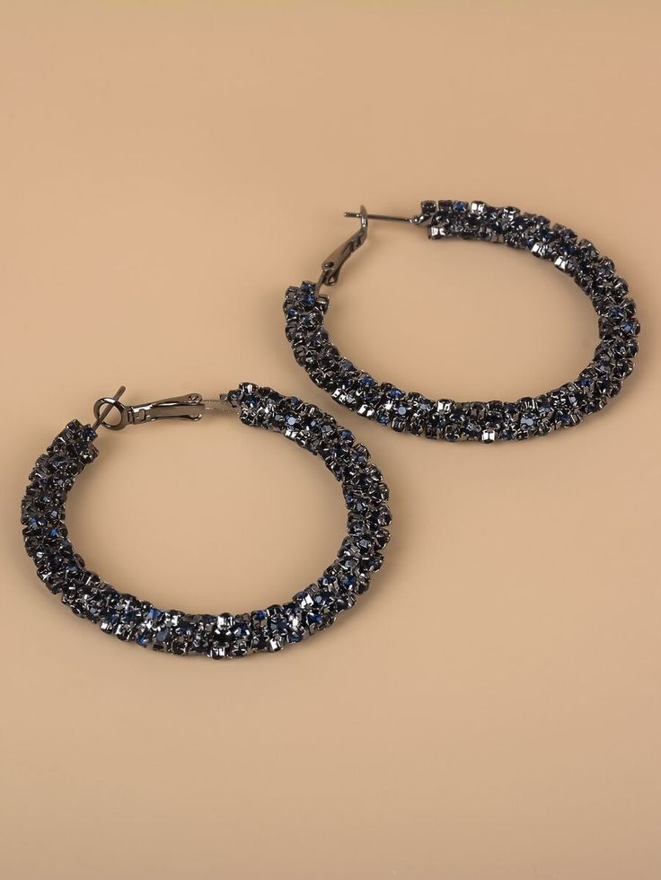 1 Paire De Boucles D'oreilles Femme À Cerceau En C Brillant Et Scintillant