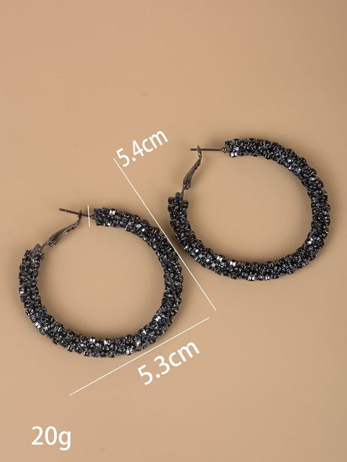 1 Paire De Boucles D'oreilles Femme À Cerceau En C Brillant Et Scintillant