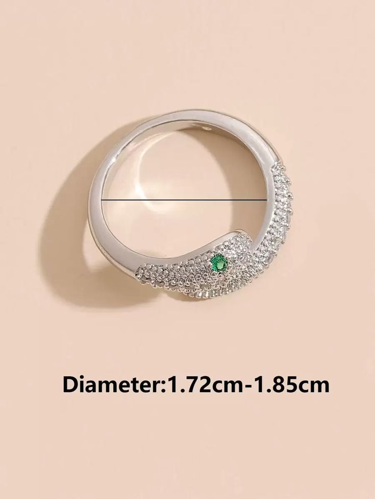Rhinestone Snake Pattern Ornate Ring