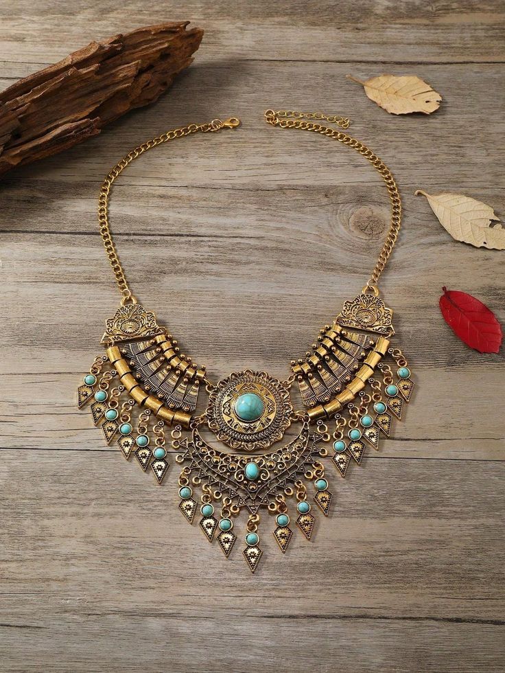 Elegant Multilayer Water Drop and Tassel Choker Necklace, Bohemian Choker Necklace for Women
