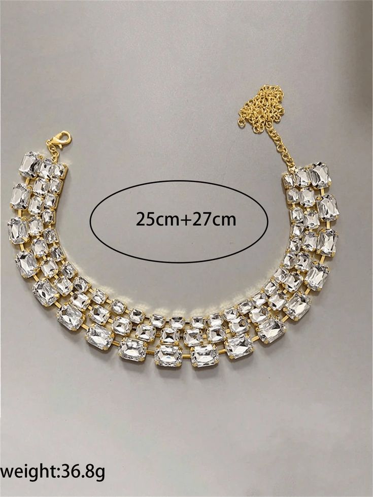 Luxury Jewelry Style Square Crystal Pendant Necklace for Women, Elegant Bridal Necklace for Wedding and Formal Party Featuring Elegant Sequins and Sparkles