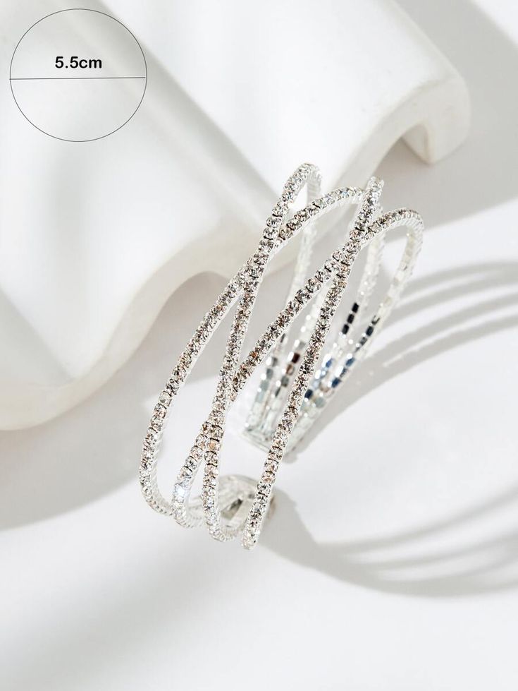 Ramadan layered rhinestone decorated open bracelet