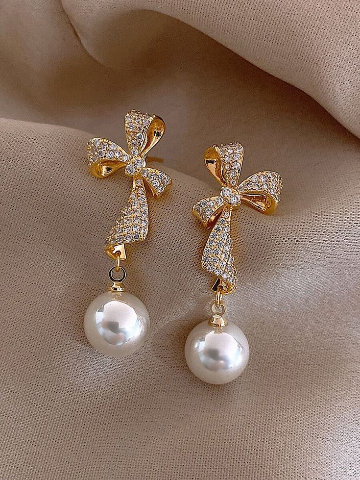 Andkiss Rhinestone Bowknot Stud Earrings for Valentine's Day, Mom, Mother's Day Gifts