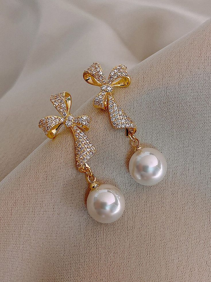 Andkiss Rhinestone Bowknot Stud Earrings for Valentine's Day, Mom, Mother's Day Gifts