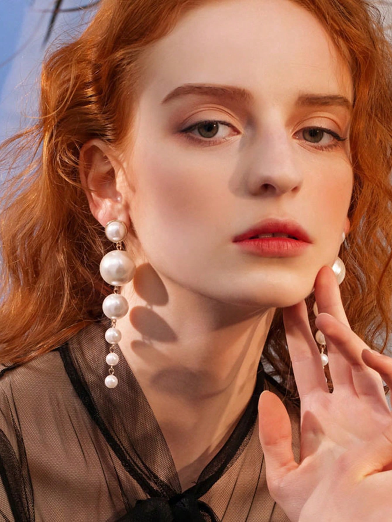 Denifery Boho Gold Long Tassel Earrings Fringe Dangle Earrings Pearls Earrings Thin Earrings Handmade Bohemian Statement Earrings for Women Daily Party
