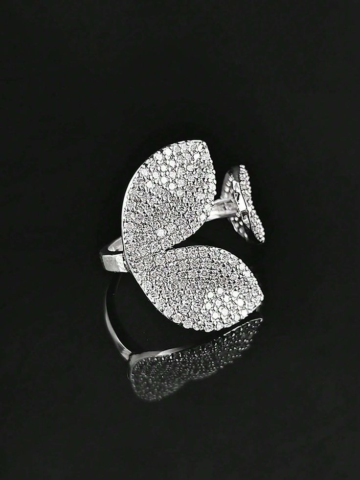 MOONSO Adjustable Rings for Women with Leaf and Flower Delicate Open Cubic Zirconia, Elegant Wedding and Party Jewelry R5433-R8448. Gifts for Valentine's Day, Mother's Day, and Valentine's Day